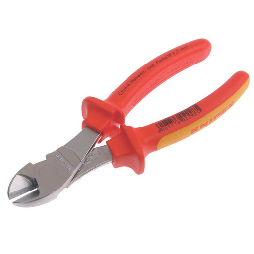 Knipex Diagonal Cutters VDE High Leverage Steel Jaws Comfort Grip 180mm - Image 1