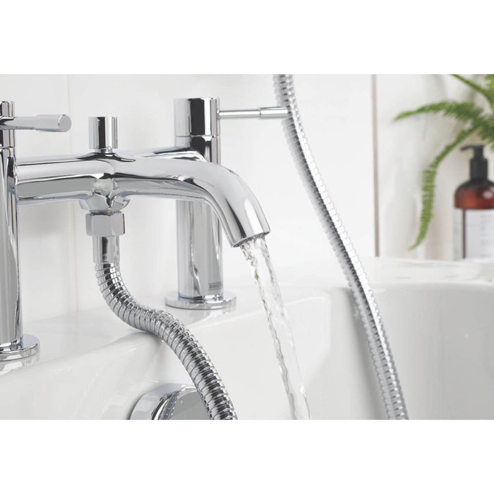 Bristan Bath Mixer Shower Deck-Mounted Chrome Handset Round Head Scratch Resist - Image 4