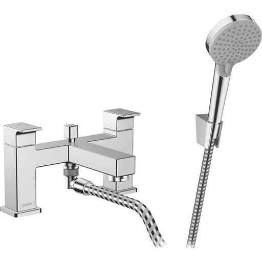 Bath Tap Mixer With Hand Shower Double Lever 1/4 Turn Chrome Bathroom Modern - Image 1