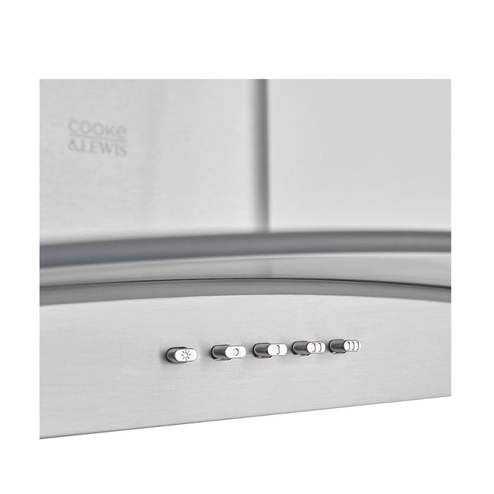 Cooke & Lewis Cooker Hood Chimney Extactor Fan Curved Glass 90cm Stainless Steel - Image 5