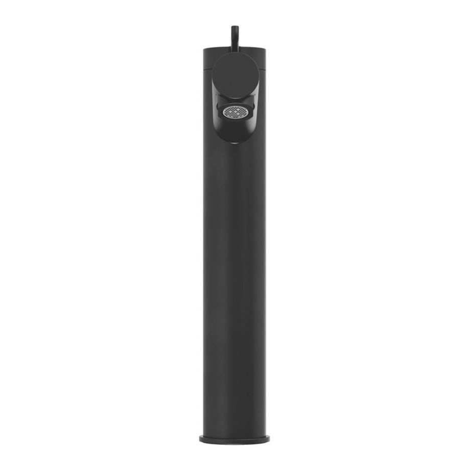 Swirl Bathroom Basin Tap Mono Mixer Tall Black Single Lever Modern Round Head - Image 3