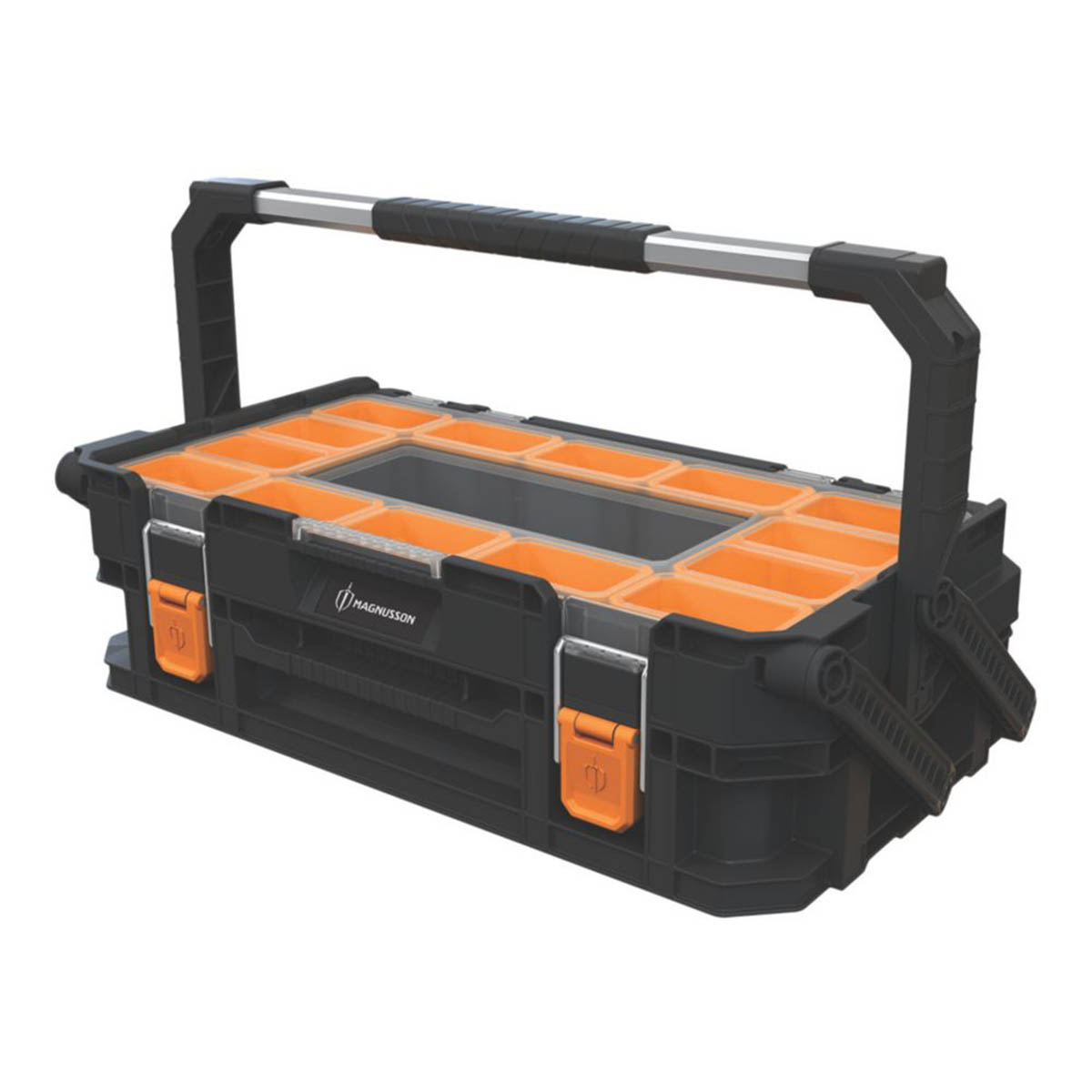 Magnusson Cantilever Organiser Tool Storage Box Carry Handles 22.24" x 12.48" - Image 1