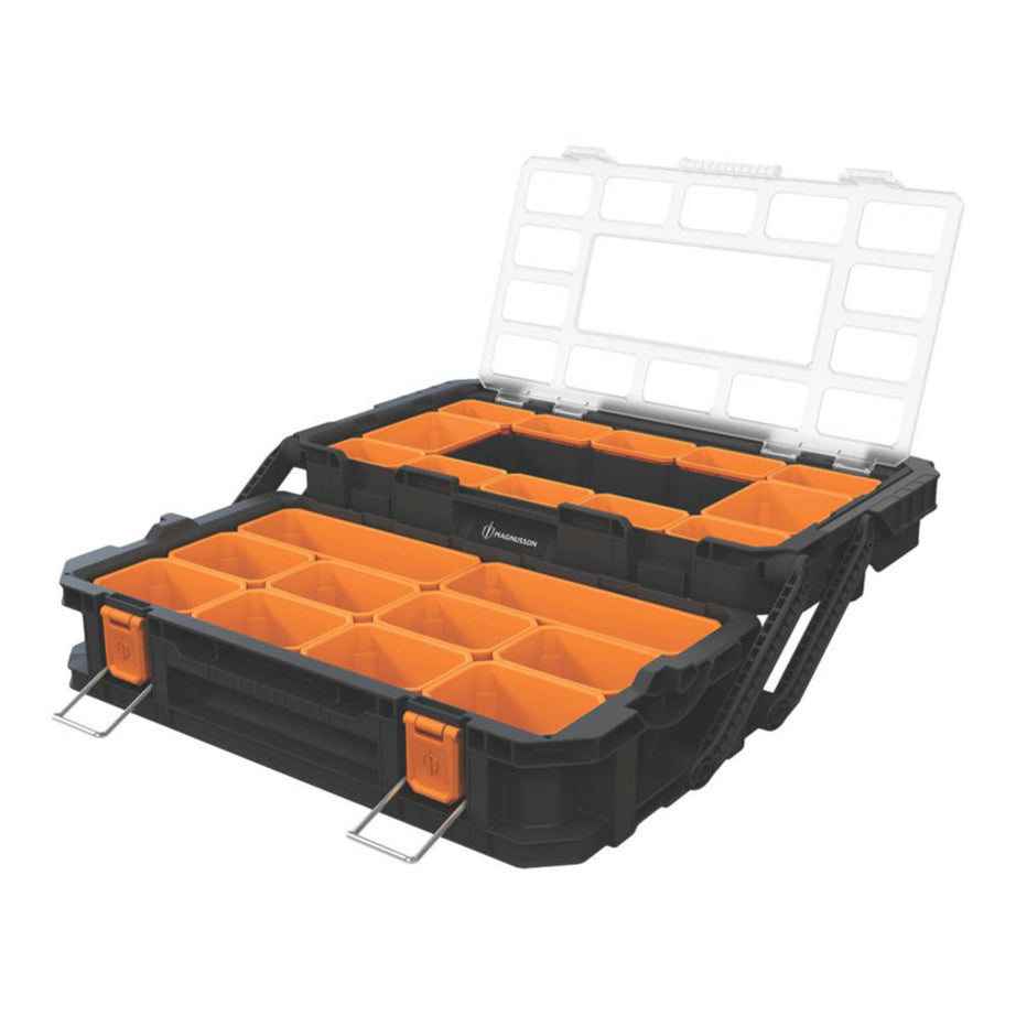 Magnusson Cantilever Organiser Tool Storage Box Carry Handles 22.24" x 12.48" - Image 2