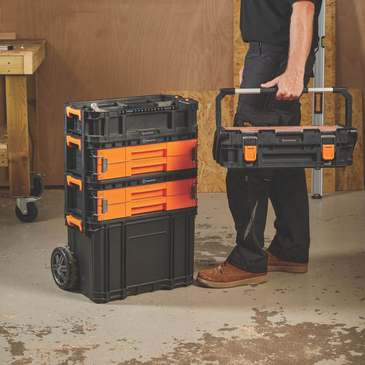 Magnusson Cantilever Organiser Tool Storage Box Carry Handles 22.24" x 12.48" - Image 3