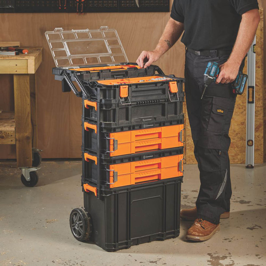 Magnusson Cantilever Organiser Tool Storage Box Carry Handles 22.24" x 12.48" - Image 6