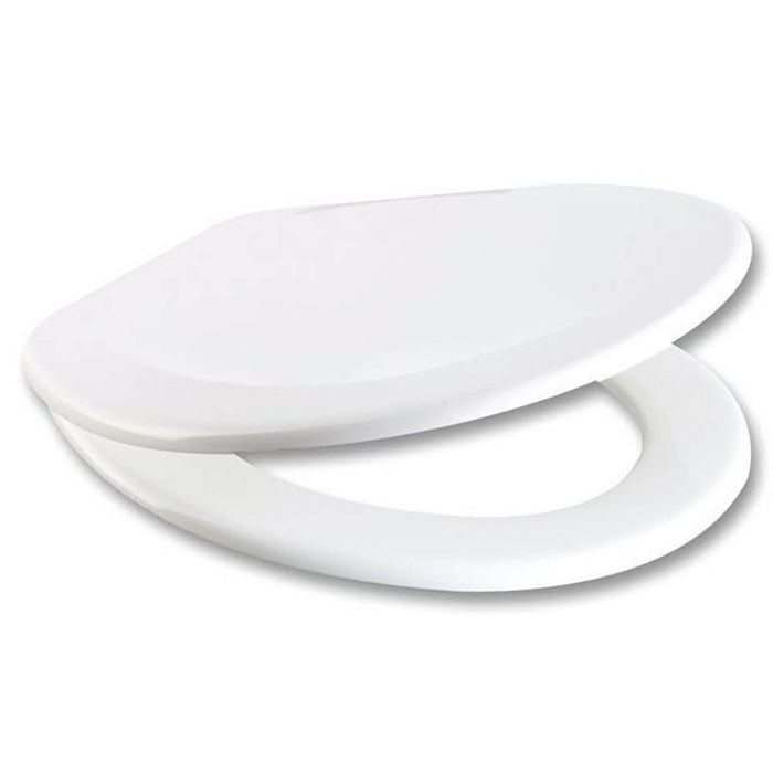 Toilet Seat D Shape White Statite Hinges Modern Heavy Duty Secure And Stable Fit - Image 2