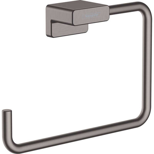 Hansgrohe Towel Ring Brushed Black Chrome Bathroom Wall Mounted Modern - Image 1