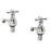 Bath Filler Pillar Taps Chrome Cross Head Bathroom Traditional Hot Cold Pair - Image 2