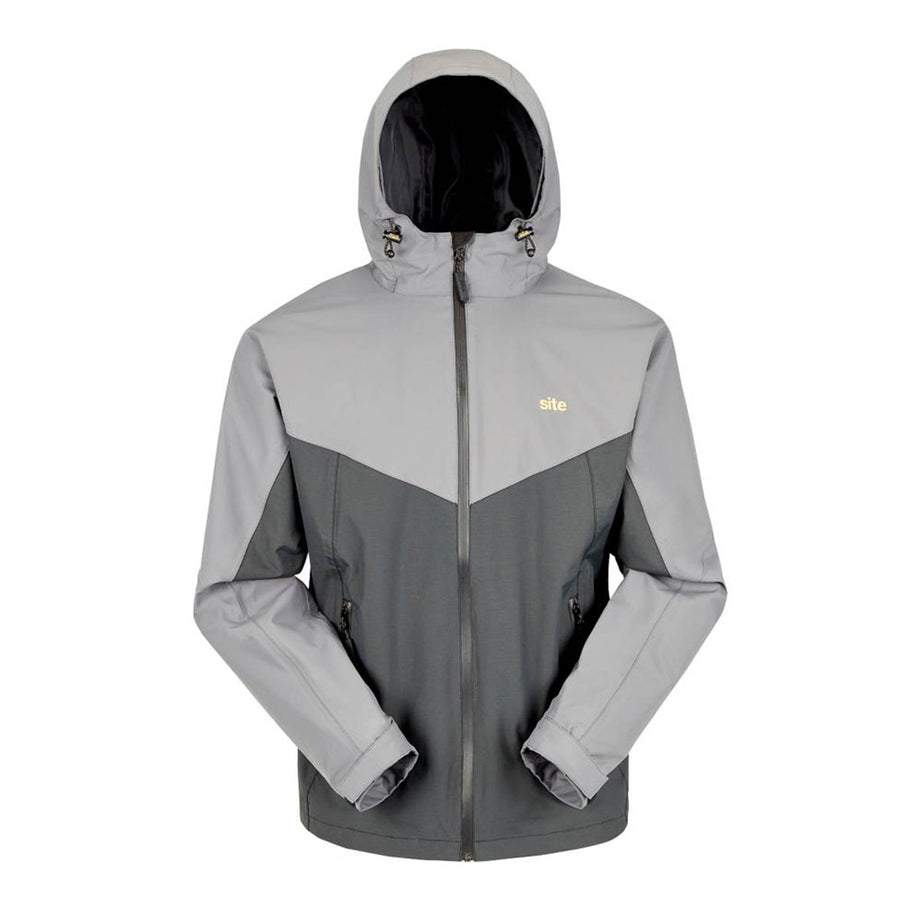 Mens Jacket Windproof Waterproof Lightweight Grey Large Hood Zipped 50" Chest - Image 1
