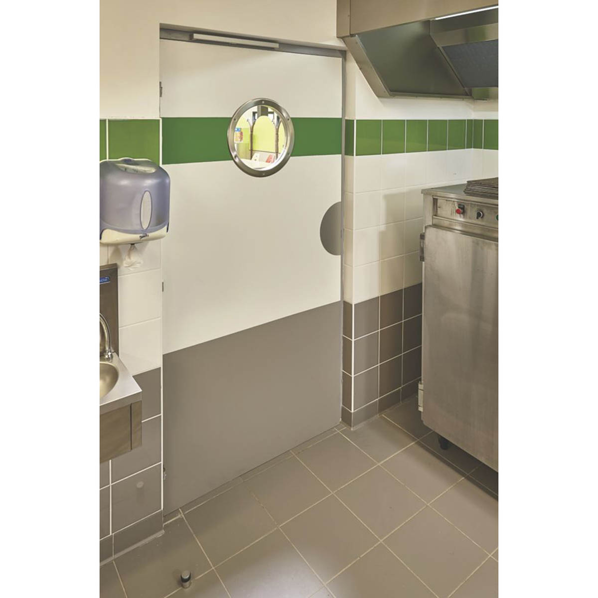 Mottez Porthole Vision Panel For Door Round 390mm Brushed Polished Steel - Image 6