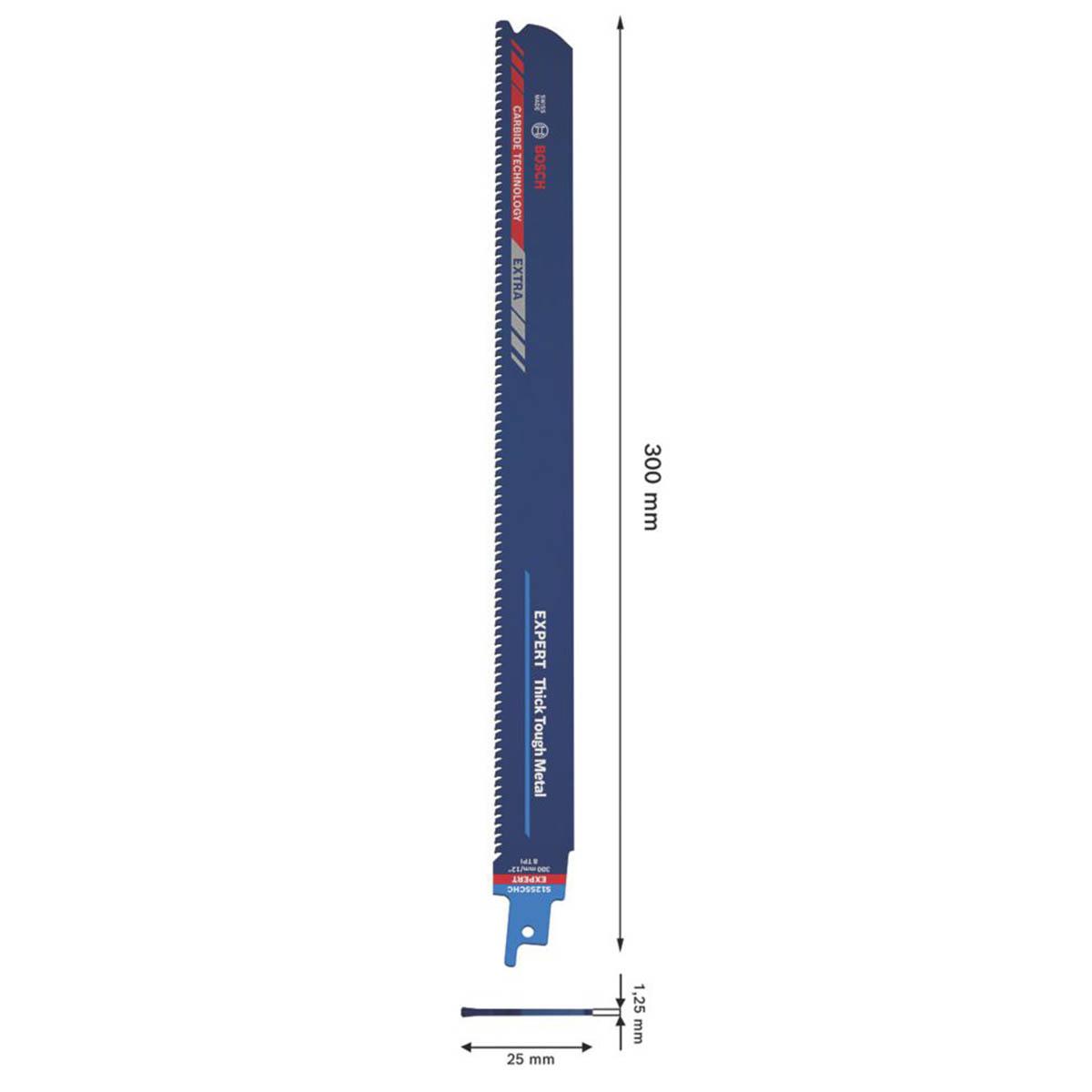 Bosch Metal Reciprocating Saw Blade 300mm Expert S1255CHC S-Shank Fitting - Image 4