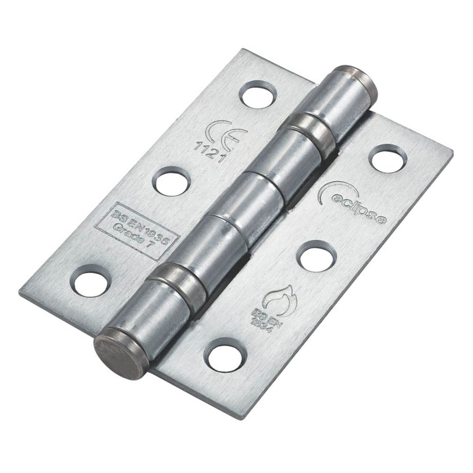 Eclipse Door Ball Bearing Hinges Chrome Grade 7 Fire Rated 76 x 51mm 20 Pack - Image 1