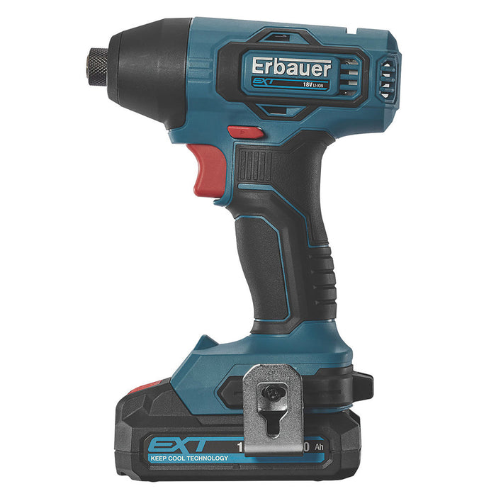 Erbauer Impact Driver Cordless 18V 2.0Ah Li-Ion EBID18LI Variable Speed Compact - Image 2