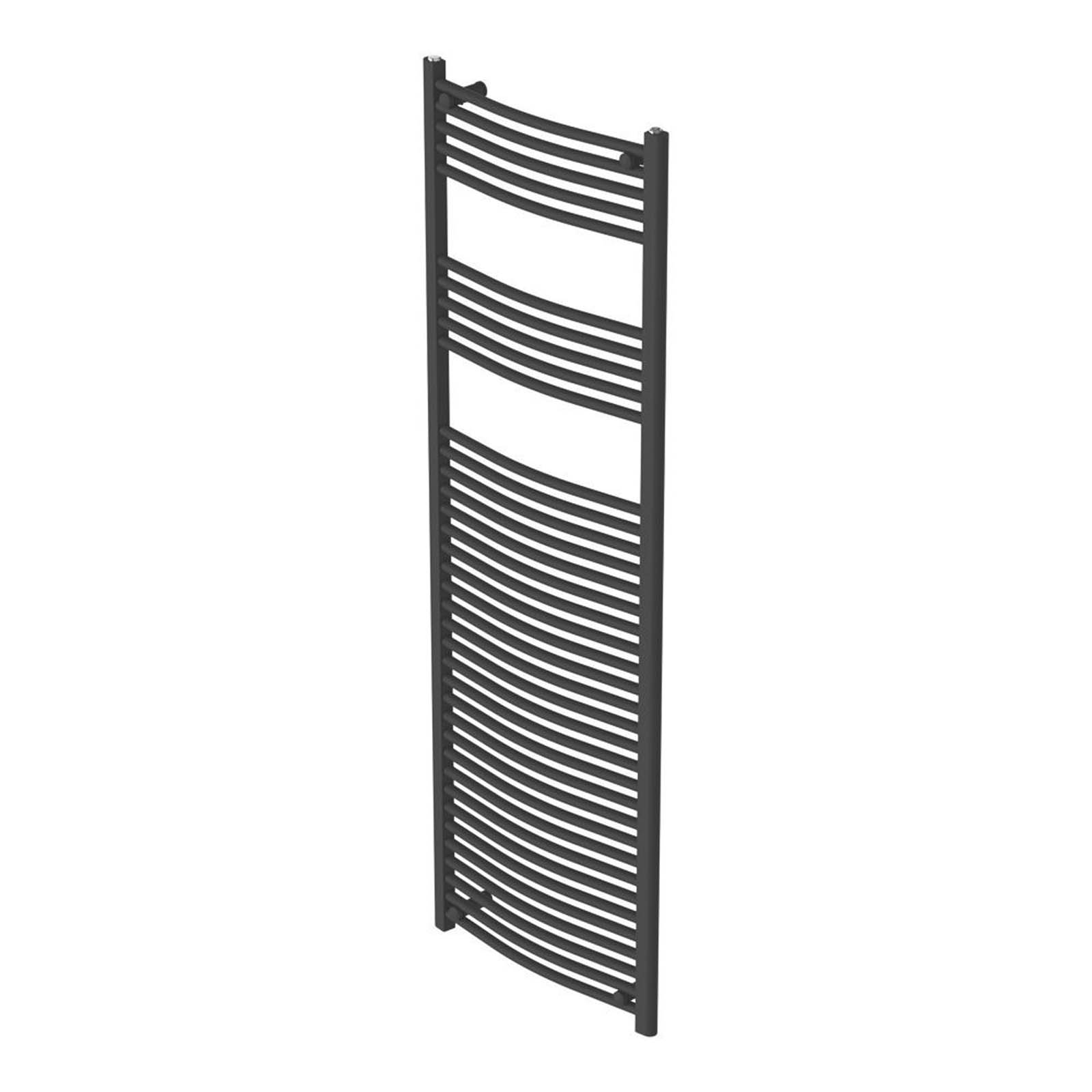 Flomasta 1800mm x 600mm 2890BTU Black Curved  Towel Radiator - Image 1