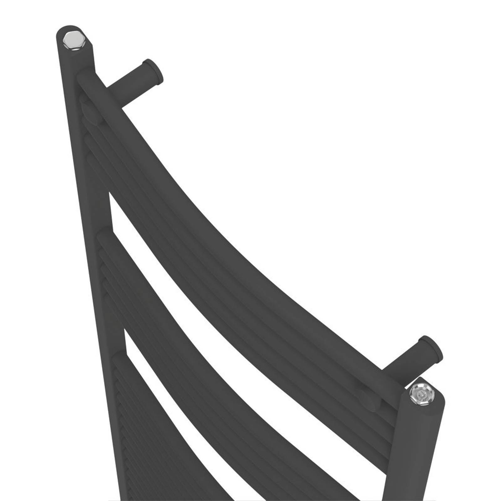 Flomasta 1800mm x 600mm 2890BTU Black Curved  Towel Radiator - Image 3