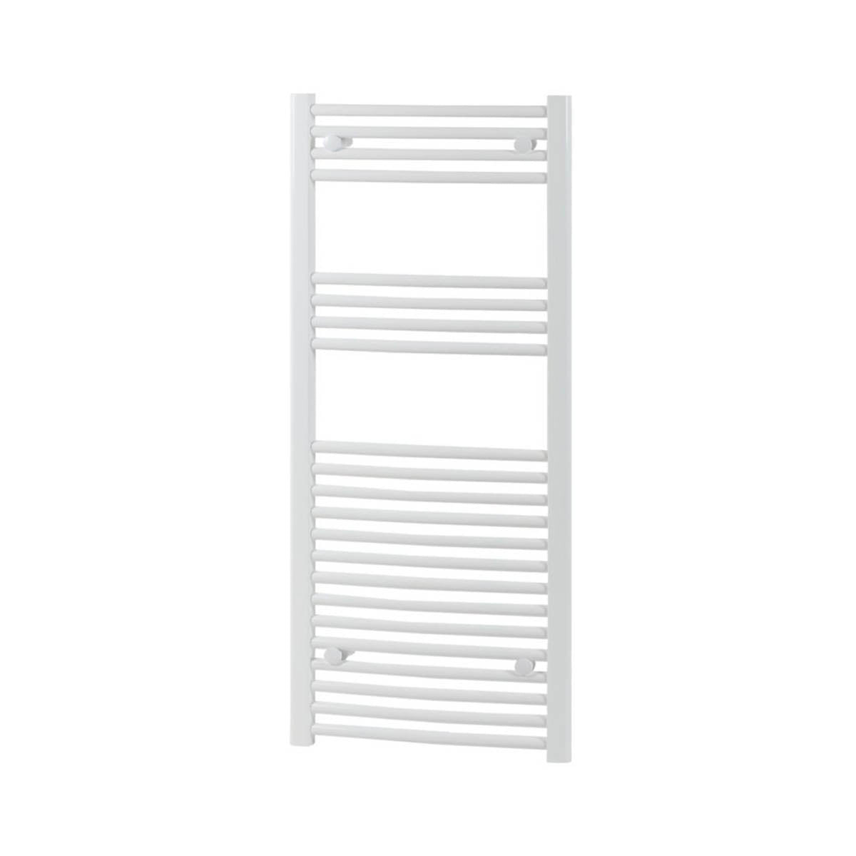 Flomasta Bathroom Towel Rail Radiator Curved White Tall 1808BTU 1200x500mm - Image 1