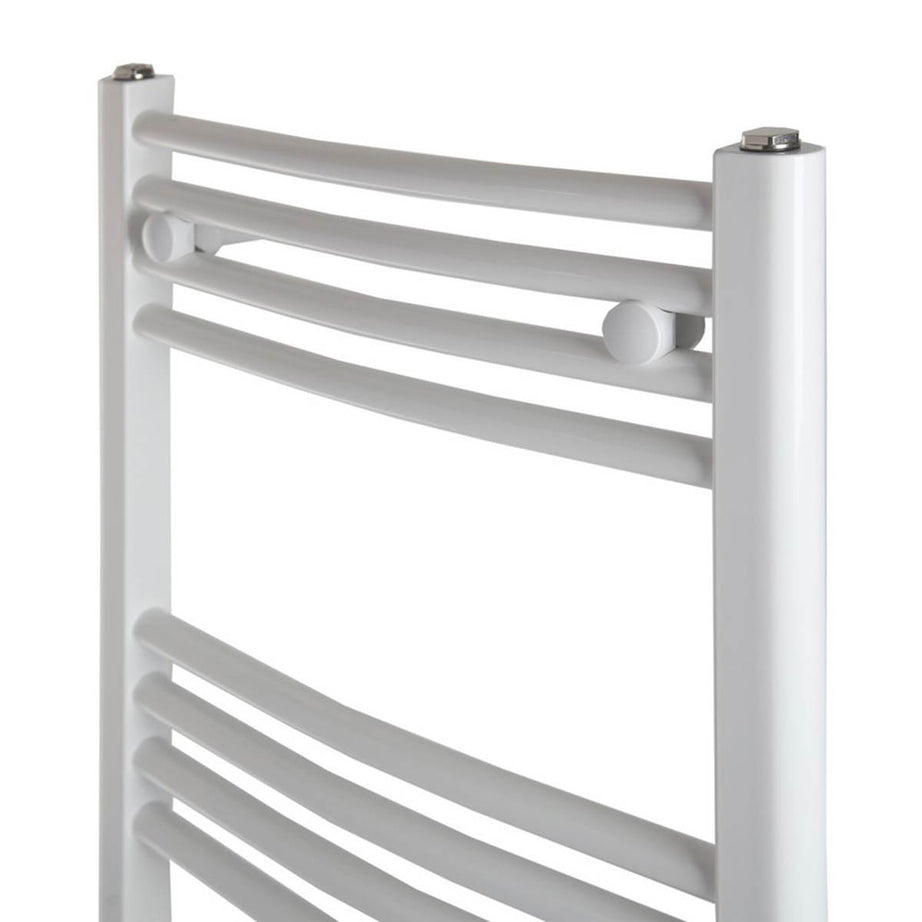 Flomasta Bathroom Towel Rail Radiator Curved White Tall 1808BTU 1200x500mm - Image 3