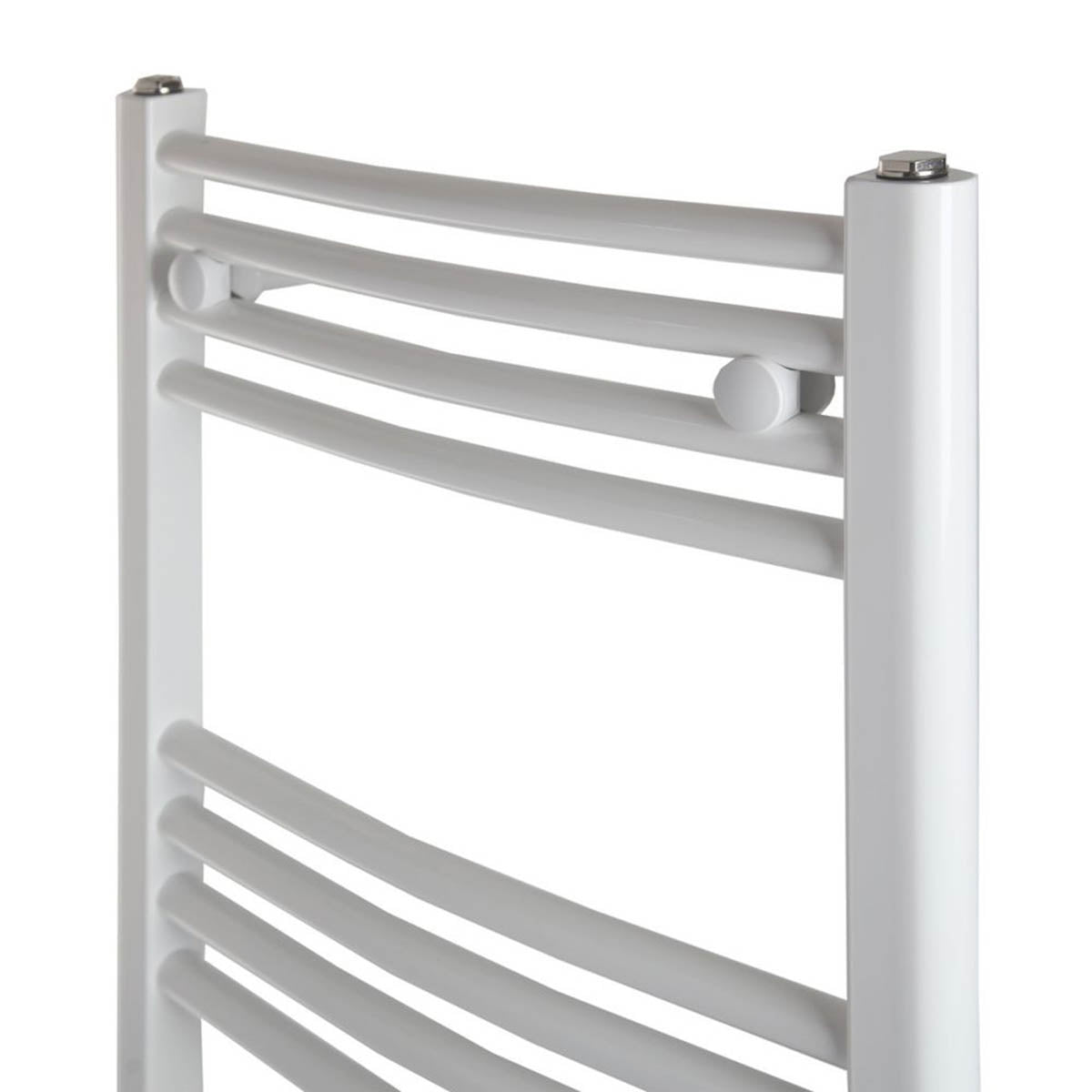 Flomasta Bathroom Towel Rail Radiator Curved White Tall 1808BTU 1200x500mm - Image 3
