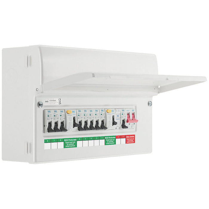 British General Consumer Unit Fuse Box 8 Way Populated Dual RCD With SPD 63A - Image 2
