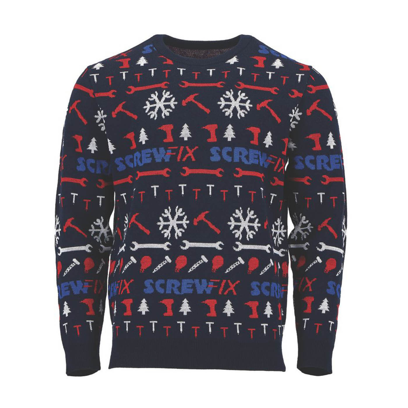 Site Screwfix Christmas Jumper Blue Medium 42" Chest - Image 1