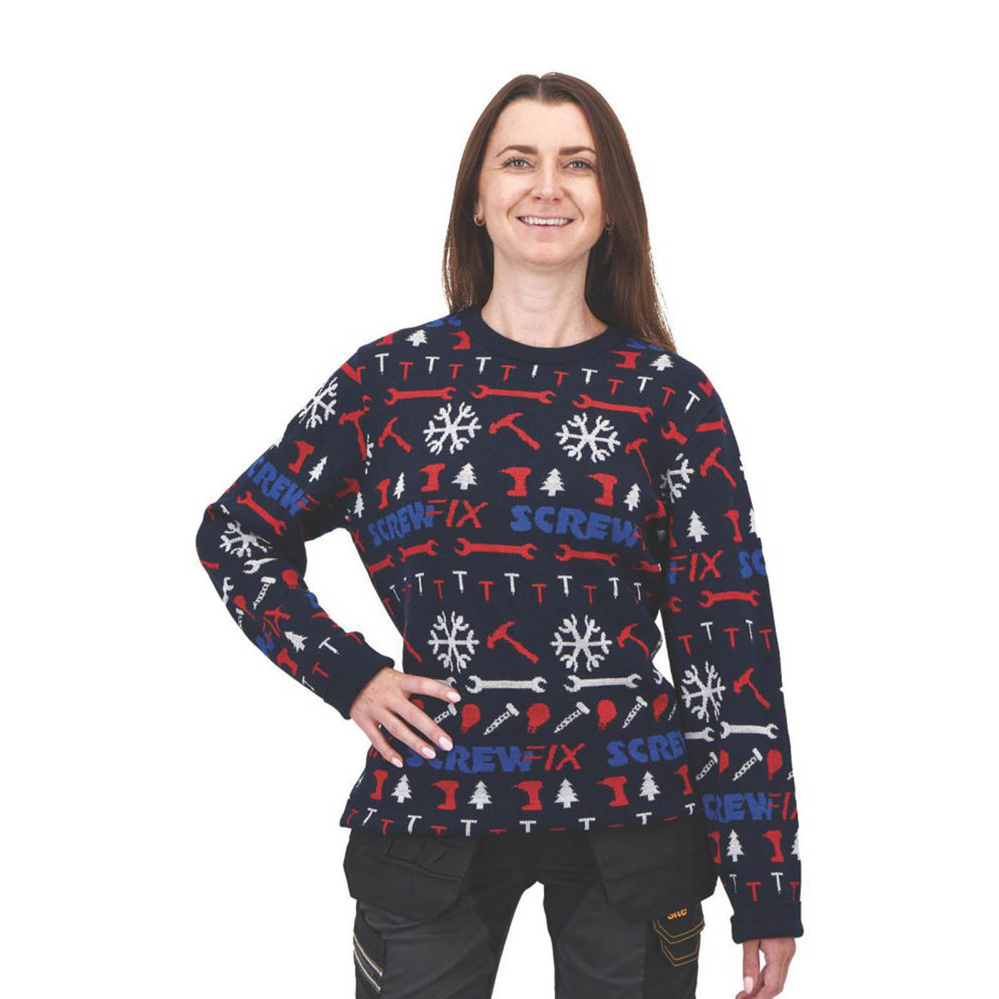 Site Christmas Work Jumper Mens Blue Pullover Sweatshirt Medium 42in Chest - Image 4