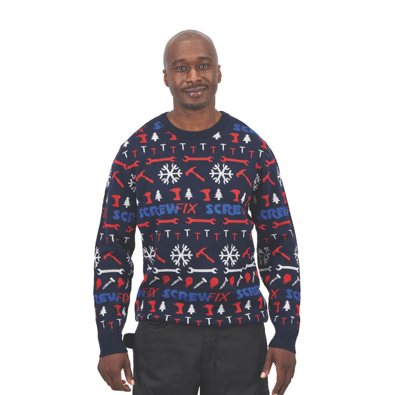 Site Christmas Work Jumper Mens Blue Pullover Sweatshirt Medium 42in Chest - Image 5