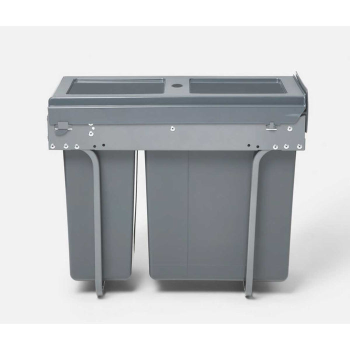 Pull-Out Kitchen Waste Bin Double Soft Close Anthracite Handles For Base 26Ltr - Image 2