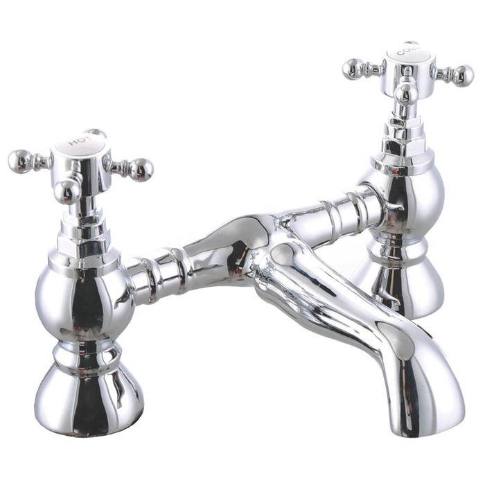 ETAL Bath Filler Tap Chrome Traditional Cross Head Ceramic Cartridge Brass - Image 1