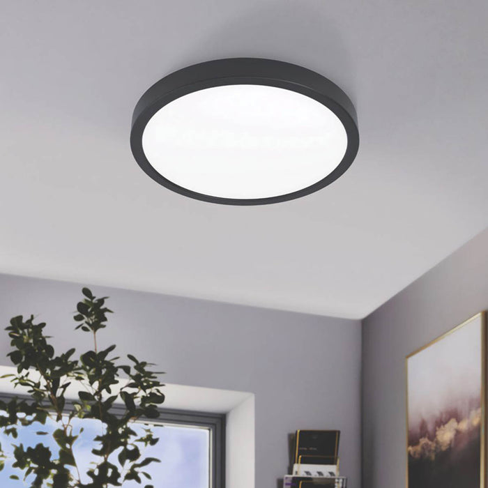 LED Ceiling Light Bathroom Round Surface Mount Minimalist Modern Black 2400lm - Image 3