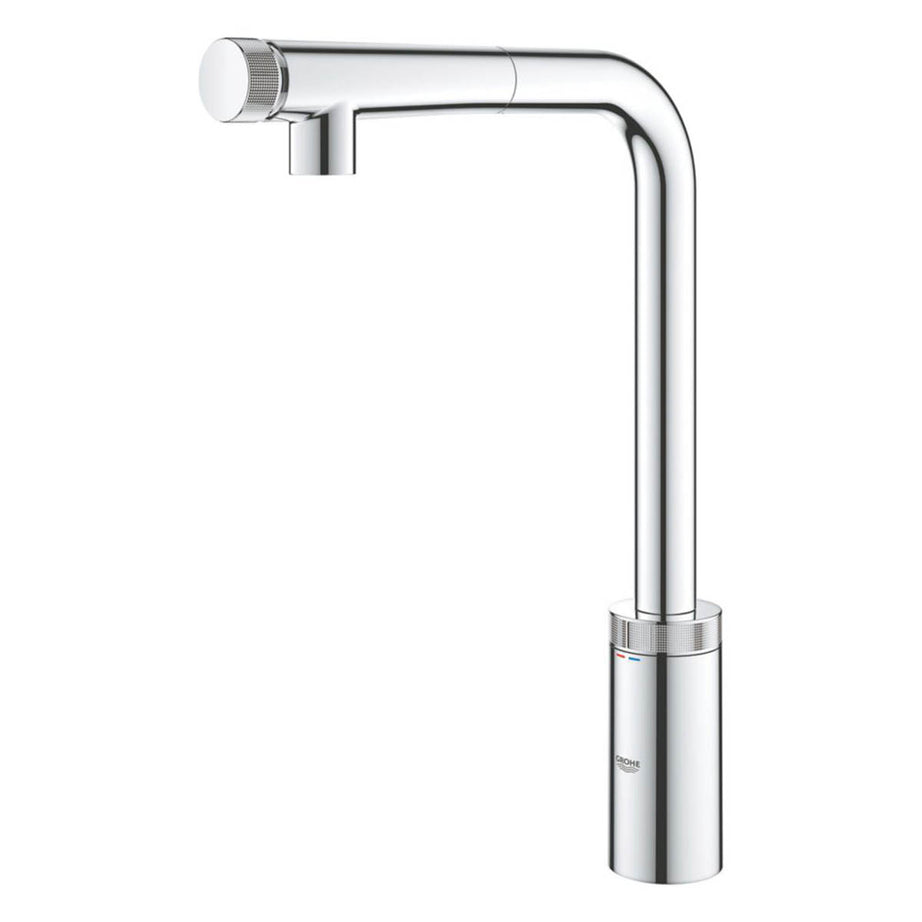 Grohe Kitchen Mixer Tap Pull-Out Spout Smartcontrol Push Button Chrome Modern - Image 1