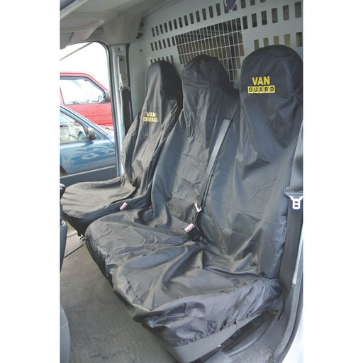 Van Guard Seat Covers Universal Single And Double Nylon Black Waterproof 2 Pack - Image 1