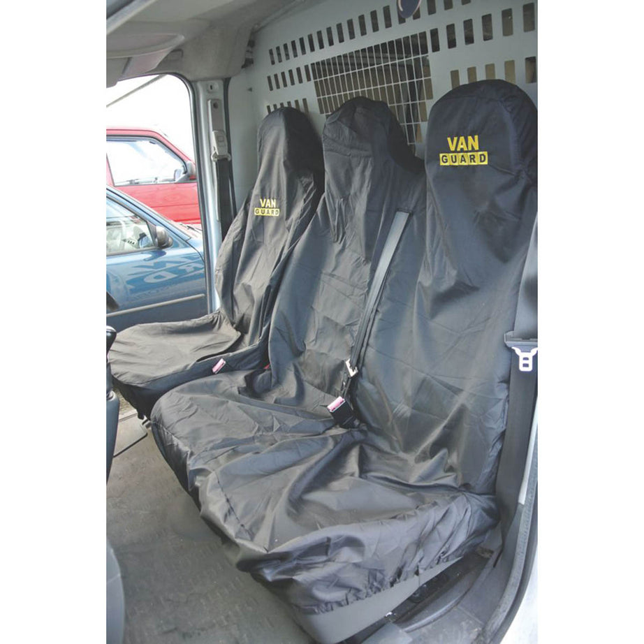 Van Guard Seat Covers Universal Single And Double Nylon Black Waterproof 2 Pack - Image 1