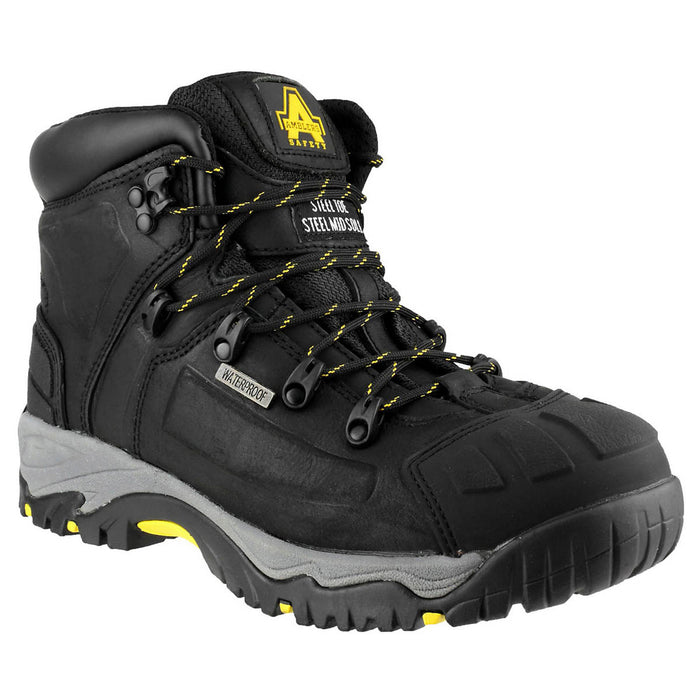 Amblers Safety Boots Mens Black Leather Waterproof Work Shoes Steel Toe Size 12 - Image 1