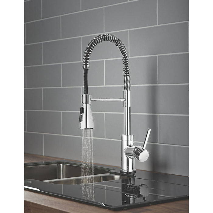 Kitchen Tap Mono Mixer Chrome Single Lever Pull Out Spout Modern Faucet - Image 5