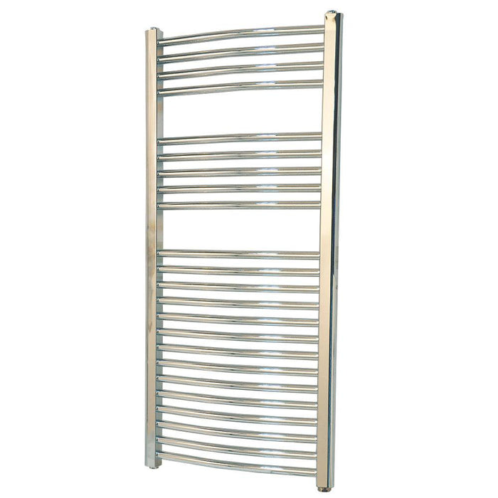 Flomasta Towel Rail Radiator Electric Chrome Curved Bathroom Warmer H110xW50cm - Image 1