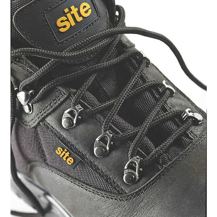 Site Safety Boots Mens Wide Fit Black Leather Steel Toe Waterproof Shoes Size 9 - Image 4