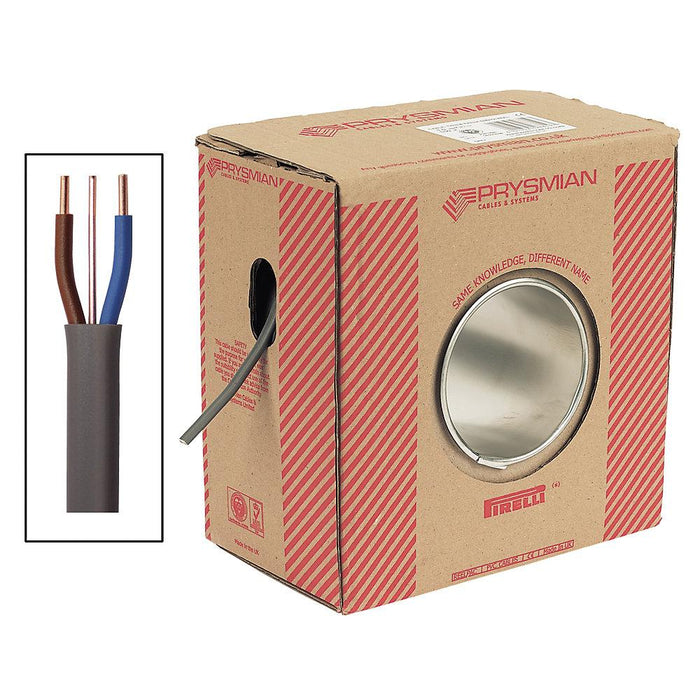 Prysmian Twin & Earth Cable 6242Y 10mm² x 25m Grey Flat for Easy Installation - Image 1