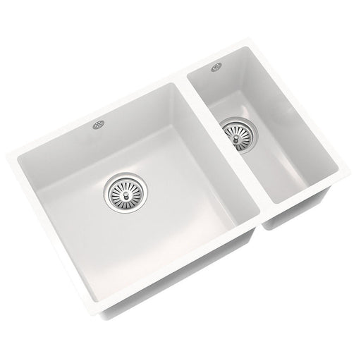 Etal Kitchen Sink 1.5 Bowl Granite Composite Left-Hand Gloss White 670 x 440mm - Image 1