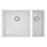 Etal Kitchen Sink 1.5 Bowl Granite Composite Left-Hand Gloss White 670 x 440mm - Image 2