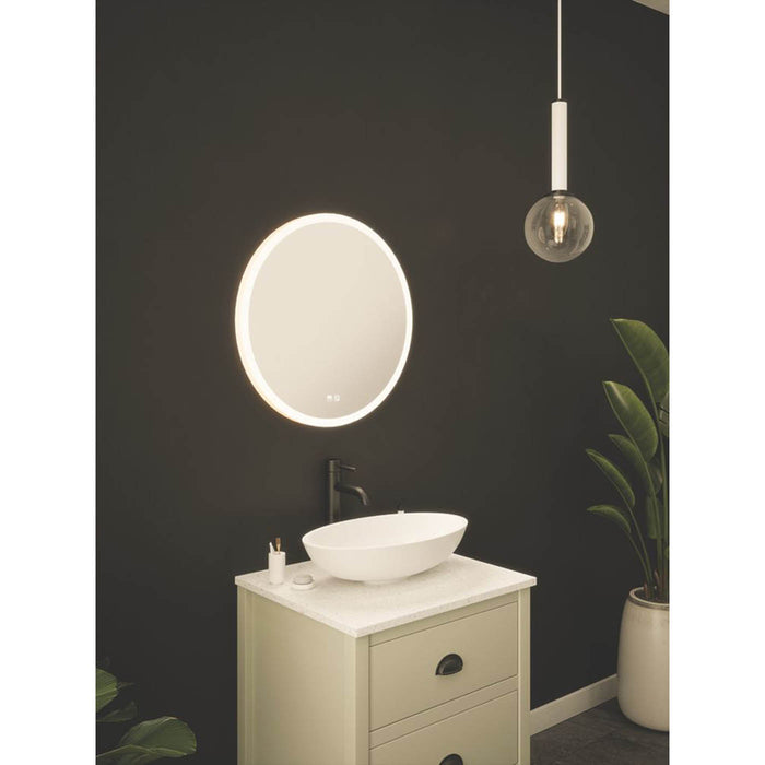 Bathroom Mirror Round Illuminated LED Touch Control Built In Demister Dimmable - Image 3