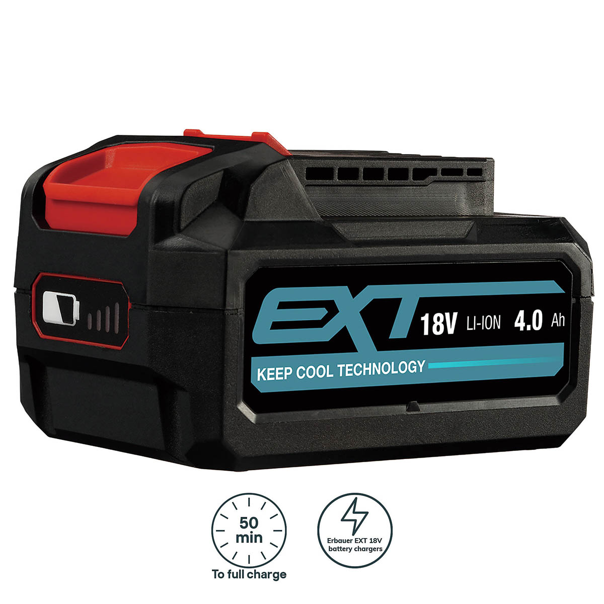 Erbauer Battery EBAT18-Li-4 18V 4.0Ah Li-Ion EXT Keep Cool Powerful Indicator - Image 2