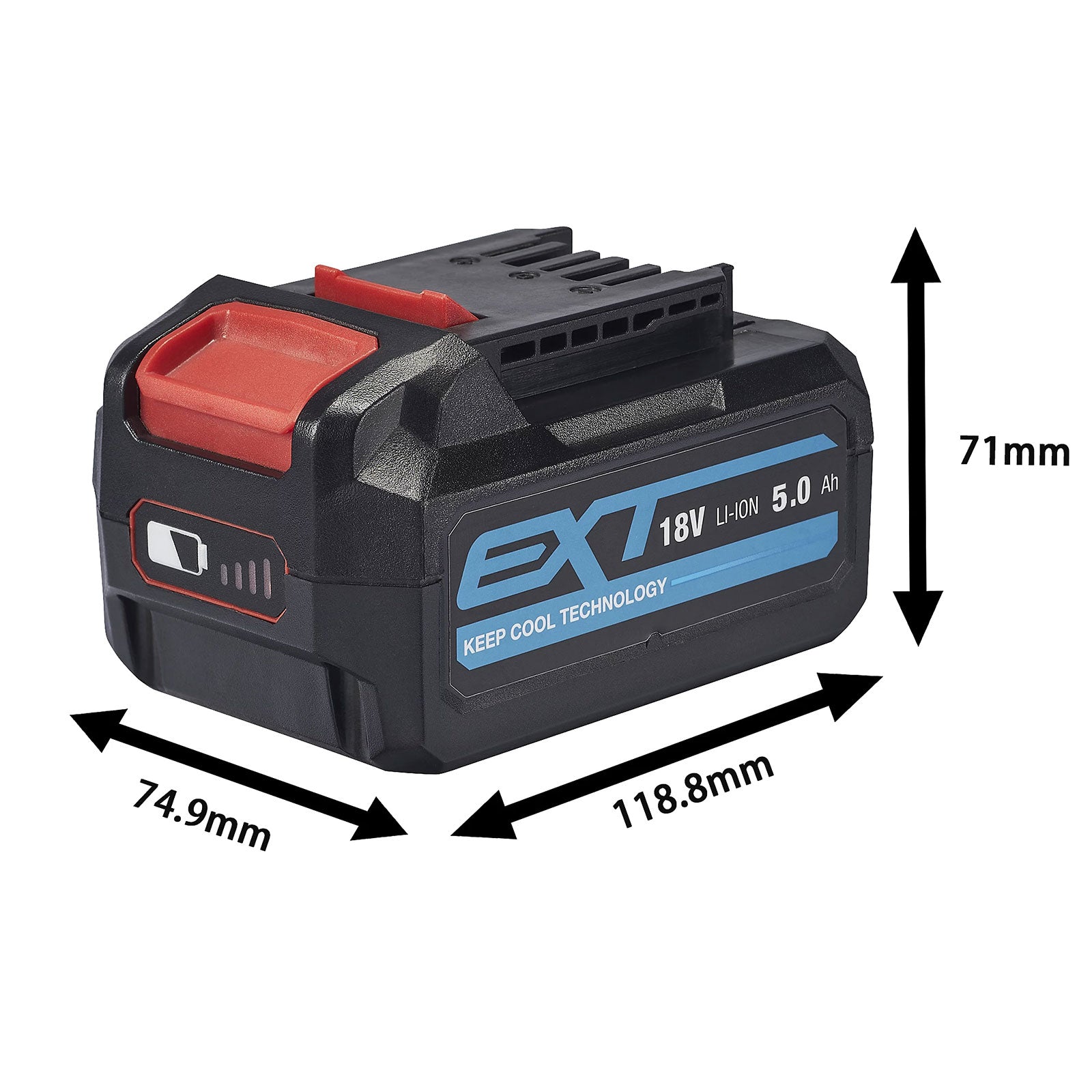 Erbauer Battery 18V 5Ah Li-ion EXT SX-EBAT18 Keep Cool Shock Resistant Compact - Image 3