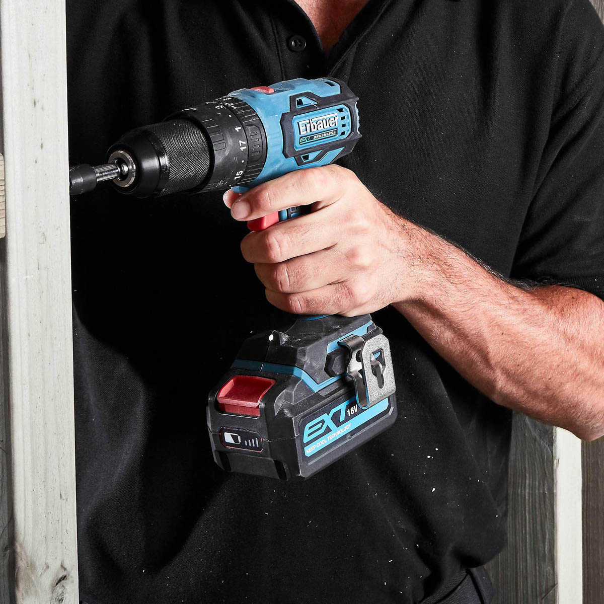Erbauer Combi Drill Cordless 18V Li-ion ECD18 Compact Brushless Body Only - Image 3