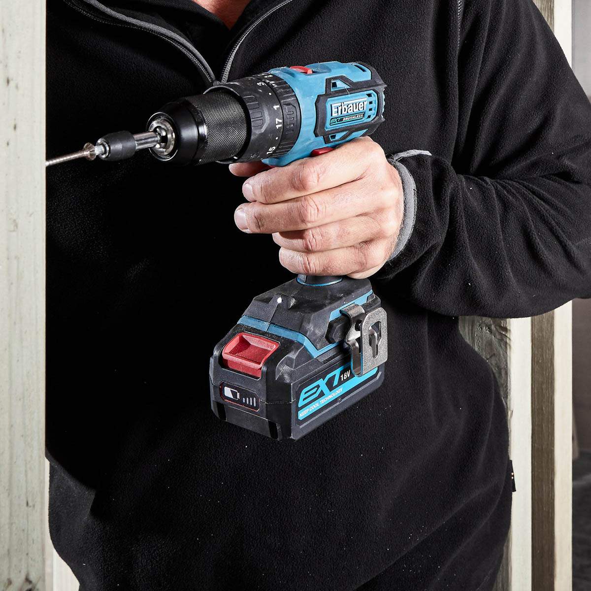 Erbauer Combi Drill Cordless 18V Li-ion ECD18 Compact Brushless Body Only - Image 4