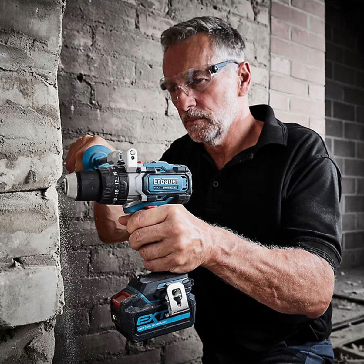Erbauer Combi Drill Cordless 18V Li-Ion ECDT18-Li-2 Brushless Compact Body Only - Image 2