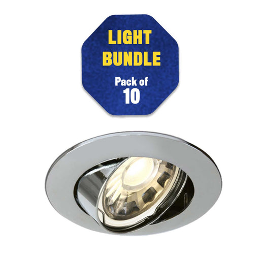 10 x Recessed Ceiling Lights Spot Light Downlight Round Chrome Holder 10W Indoor - Image 1